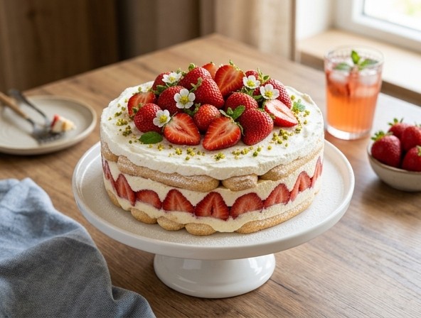 Torta sa jagodama i piškotama