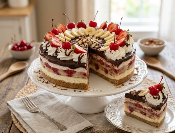 Banana split torta