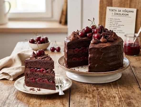 Torta sa višnjama i čokoladom